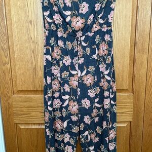 Maurices Floral Jumpsuit - Navy and Pink
